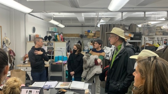 Fiddler On The Roof, Arts and Culture Salon – A visit to the costume shop in NYC - costume designer talking to donors