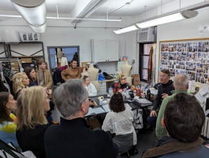 Fiddler On The Roof, Arts and Culture Salon – A visit to the costume shop in NYC - costume designer talking to donors