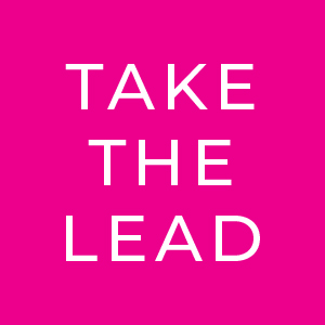 Take the Lead in white letters on a bright pink background