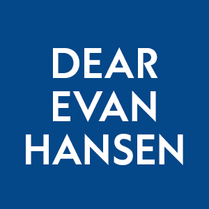 Dear Evan Hansen in white letters on a blue background